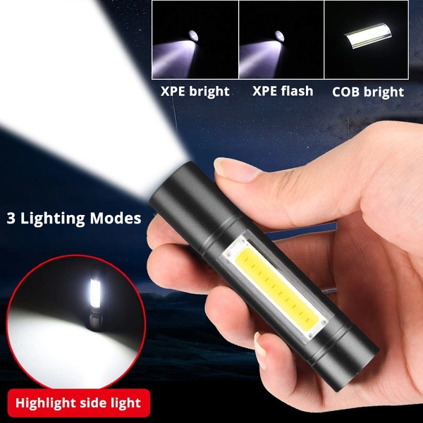 Outdoor Rechargeable Light LED Lights Super Bright Mini Work Light Waterproof Portable COB Tactical Zoomable Camping Flashlight