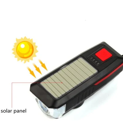 Wasserdichtes Solar-Fahrrad-Frontlicht mit Hupe